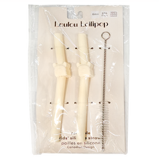 Loulou Lollipop 替換吸管2入組 Set, 100%食用級矽膠, 含清潔刷, 可愛草泥馬, 1組