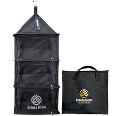 Breeze Moon 露營用4層餐具乾燥網架 一般型, 黑色, 1個, 4層