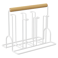 Home of flowers 繁花之家 日式家用瀝水杯架/廚房收納架/置物架/杯子收納架/馬克杯架/茶杯架 /杯子架/杯具收納, 1個, 白色