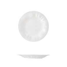 WANDU 瓦讀 織白8吋陶瓷淺盤 4741, 織白色, 1個