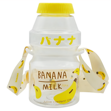 Green Bell 綠貝 透明水果口愛多多瓶 - 香蕉牛奶 470ml 耐溫-20~120°C, 香蕉黃, 1個