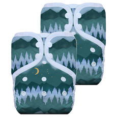 THIRSTIES 成長型 口袋式布尿布, 一般款, 4-18公斤, Mountain Twilight, 2件