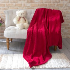 Cotton Field 棉花田傢飾 蜂巢超細纖維超柔暖隨意毯, 130 x 170cm, 紅色