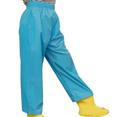 艾米購物 兒童雨褲 淺藍色 輕便防水 鬆緊帶設計 舒適透氣 兒童雨具, L, 1件