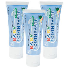 KU.KU Duckbill 酷咕鴨 綜合水果幼兒牙膏, 含氟配方, 天然木糖醇, 50g, 3條