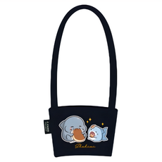 CCHING 青青文具 鯊西米飲料杯套, 環保方便好收納, 收納吸管設計, 鬆餅, 1個