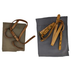 日系工業風多用途機能圍裙 2入（帆布款） 展開尺寸: 76*52 cm, 卡其色 + 灰色, 1組