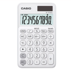 CASIO 卡西歐 10位元甜美馬卡龍口袋型計算機 SL-310UC-WE 118 x 70 x 8.4mm 50g, 牛奶白, 1個