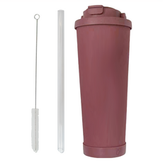 不鏽鋼雙飲口保溫杯 830ml 304不鏽鋼 一蓋雙飲, 胭粉色, 1個