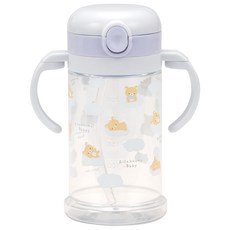 Skater 可摺雙握把吸管學習杯 KSHW2N, 拉拉熊, 370ml, 1個