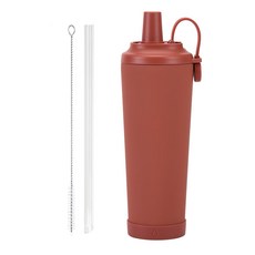 PEARL LIFE 珍珠金屬 吸管保溫杯 HC-520, コーヒーチェリー, 1個, 300ml