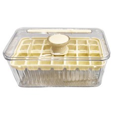 夏日 28格按壓脫模製冰盒 PET+PP材質 含冰鏟, 19 x 11.5 x 10.5cm, 黃色, 1個