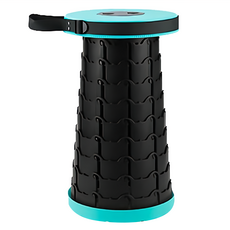 伸縮螺旋椅, 高矮可調, 結實穩固, 伸縮收納, PP材質, 04湖藍色款, 1個