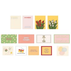 感性花卉圖案明信片組, 1組, 混色