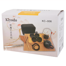Kiyodo 便攜式茶具, 黑色, 1組