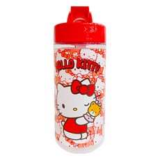 Skater 摺疊吸管式透明水壺, hello kitty, 500ml, 1個