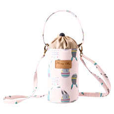 雙層防水萬用包 附背帶(保溫保冷水壺袋), 粉小兔, 1個