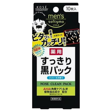 KOSE 高絲 softymo 絲芙蒂 男用妙鼻貼, 含植物性保濕成份 及皮脂吸附, 10枚, 1盒