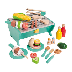 JoJo maman bebe Grill & Serve Barbeque 玩具燒烤套裝，適合3歲以上兒童，室內外玩具, 串串燒烤, 1組