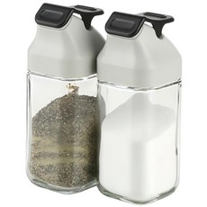 SINOGLASS 一鍵式調味瓶套裝, 黑色調味瓶 80ml, 2個