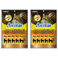 A star 貓薄荷夾心餡餅 Set 5包, 添加貓薄荷, 鱈魚鮭魚口味, 鱈魚鮭魚, 100g, 2袋