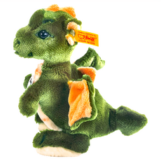 Steiff 德國金耳釦泰迪熊 Raudi dragon boy 黃標玩偶, 17cm, 綠色, 1入