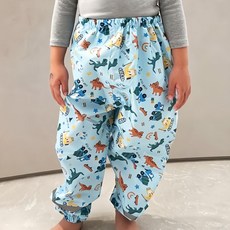 愛北鼻 兒童透氣防水雨褲 XL 滿印藍恐龍車車 115~130cm適用, 1件