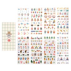 Dailylike 日記貼紙組 貼紙 8入 + 信封 1入, 多色, 1組