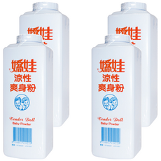 嬌娃 涼性爽身粉，保持身體乾爽, 300g, 4瓶
