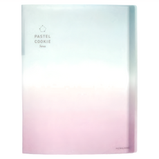 KOKUYO 國譽 Pastel Cookie Sora收納資料夾 活頁夾本體 索引卡5入 日本進口Campus行距8mm橫線活頁紙40枚入, 綠粉色, 1本