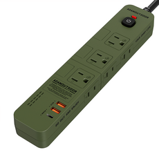 ADAMOUTDOOR 家用款四開六插30WPD延長線ADPW-S4362U1C,1.8m,綠色,多孔插座,USB充電, 1條