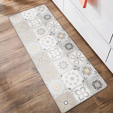 半島良品 PVC防油防水皮革地墊 易於清潔, 長款(120 x 45cm), 巴洛克瓷磚, 1件