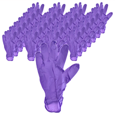 YONG WANG 永旺 NBR加強型薄手套 100個 NBR丁腈合成橡膠 無蛋白過敏原, 紫色, 中(M), 1盒