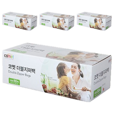 comet 雙拉鍊袋大號, Large, 80入, 4盒