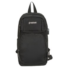 PARTAKE G6 單肩包，黑色，100% 聚酯纖維, 19 × 10 × 34cm
