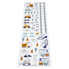 兒童身高貼 30 x 90cm 兒童房裝飾 成長記錄, 工程車