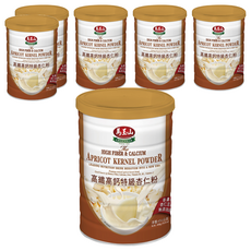 馬玉山 高纖高鈣特級杏仁粉，含膳食纖維，幫助骨骼強健，嚴選杏仁原豆，口感香濃, 450g, 6罐