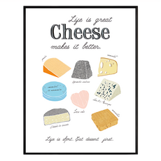 波羅選畫所 主題選畫 廚房裝飾 Life is Great with Cheese, 黑色