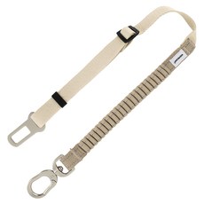 HiDream 汽車安全帶插扣緩衝繩 牛乳棕 62~82cm 寵物外出安全必備, 1條