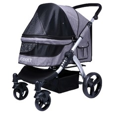 DO DO PET 高級豪華高景觀大型犬加大折疊寵物推車 35kg以下大狗適用, 灰色, 1個