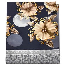 歐式古典風 璀璨蕾絲 PVC桌巾, 120 x 160cm, 灰藍色, 1條