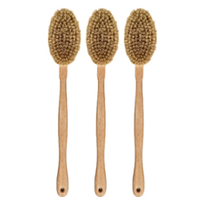 Braun Wettberg 珀薇 德國製馬毛植纖 長柄強勁沐浴按摩刷, 單色, 1支, 3支