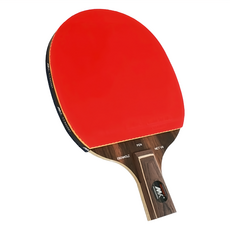 MK 乒乓球拍 短柄直拍 黑檀7 紅色吸汗木材優質膠皮高級泡棉, 247 x 148mm, 1個