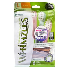 WHIMZEES 唯潔 L號 牙刷型潔牙骨 6個, 天然成分 減少牙菌斑和牙垢, 馬鈴薯澱粉, 360g, 1包