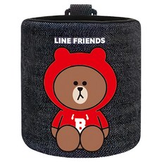 LINE FRIENDS 冷氣孔/椅背兩用掛袋 台灣製 熊大帽T款, 藍色, 1個