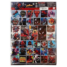 disney 迪士尼 漫威(蜘蛛人)郵票貼貼紙-上排三人, 1入, Multicolor