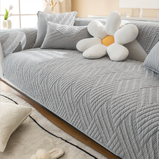 Hoom禾慕生活 水洗棉沙發墊, 180 x 90cm, 雪松灰菱格