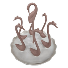 創意天鵝旋轉瀝水置物杯架, 26*26*5cm包裝尺寸, 混合色, 1個