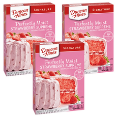 Duncanhines 草莓風味蛋糕粉 完美濕潤 草莓至尊, 432g, 3盒