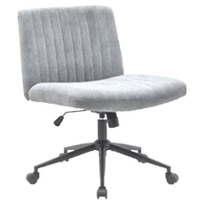 E-home Rhoda羅達布面黑腳可調式盤腿電腦椅, 灰色